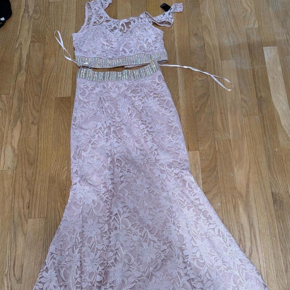 Elegant Pink Lace Women Dress